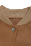 Casual Solid Color Pocket Buttons O Neck Outerwear