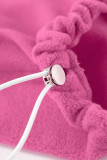 Casual Solid Color Fluffy Contrast Turndown Collar Tops