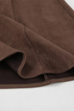 Elegant Solid Color Patchwork Zipper Regular High Waist Solid Color Bottoms