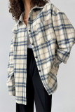 Casual Daily Plaid Buttons Contrast Turndown Collar Tops