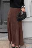 Elegant Solid Color Patchwork Zipper Regular High Waist Solid Color Bottoms