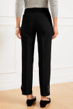 Casual Solid Color Bow Decor Straight High Waist Pencil Solid Color Bottoms