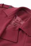Casual Street Solid Color Pocket Lace Up Buttons Turndown Collar Outerwear