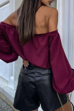 Sexy Solid Color Lace Up Patchwork Halter Tops