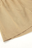 Casual Daily Solid Color Pocket Buttons Slit Turndown Collar Long Sleeve Two Pieces