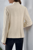 Casual Solid Color Buttons Patchwork Mandarin Collar Outerwear