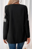 Casual Daily Solid Color Lace Zipper V Neck Tops