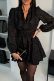 Sexy Solid Color Cut Out Bow Decor V Neck A Line Dresses