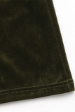Party Elegant Solid Color Buckle Velvet V Neck A Line Dresses