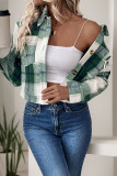 Casual Plaid Pocket Bow Decor Contrast Turndown Collar Outerwear