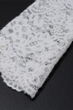 Sexy Solid Color Lace See-Through Strap Design V Neck Lace Dress Dresses