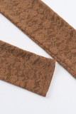 Sexy Solid Color Lace See-Through Strap Design Turndown Collar Tops