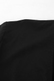 Casual Daily Solid Color Draw String V Neck Long Sleeve Two Pieces