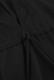 Casual Daily Solid Color Draw String V Neck Long Sleeve Two Pieces