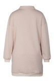 Casual Daily Solid Color Pocket Texture Turndown Collar Long Sleeve Dresses