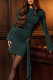 Casual Daily Solid Color Adjustable O Neck Wrapped Skirt Dresses