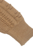 Casual Solid Color Jacquard O Neck Tops