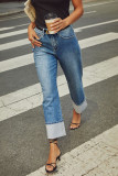 Casual Solid Color Distressed Patchwork Loose Denim Jeans
