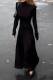 Casual Solid Color Hollow Out Backless Half A Turtleneck Long Dresses