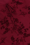 Sexy Flowers Lace Up Patchwork Square Neck Wrapped Skirt Dresses