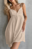 Sexy Solid Color Lace Up Backless V Neck Sling Dresses