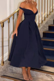 Sexy Solid Color V Neck Evening Dresses
