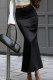 Elegant Solid Color Fishtail Regular High Waist Solid Color Bottoms