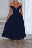 Sexy Solid Color V Neck Evening Dresses