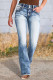 Casual The stars Embroidered Distressed Mid Waist Denim Jeans
