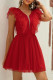 Sexy Solid Color Mesh V Neck Princess Dresses