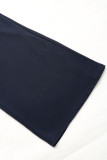 Casual Solid Color Patchwork Contrast Loose High Waist Wide Leg Solid Color Bottoms