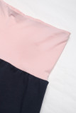 Casual Solid Color Patchwork Contrast Loose High Waist Wide Leg Solid Color Bottoms