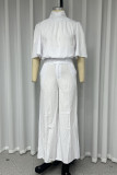 Casual Solid Color Pocket Turtleneck Half Sleeve Two Pieces(No waist belt)