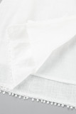 Casual Solid Color Buckle Mandarin Collar A Line Dresses