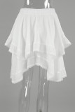 Casual Daily Solid Color Lace Irregular Loose High Waist Solid Color Bottoms