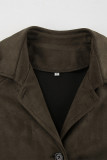 Casual Daily Solid Color Pocket Turndown Collar Outerwear