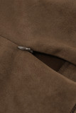 Casual Street Solid Color Zipper Regular Solid Color Bottoms