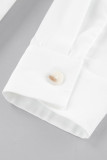 Casual Daily Solid Color Pocket Buttons With Belt Turndown Collar Loose Rompers