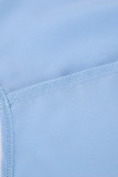 Casual Solid Color Pocket Buttons Turndown Collar Long Sleeve Two Pieces
