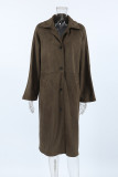 Casual Daily Solid Color Pocket Turndown Collar Outerwear
