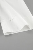 Casual Solid Color Lace Up Buttons Turndown Collar Tops