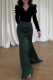 Prom Elegant Solid Color Ruched Contrast Velvet V Neck Evening Dresses