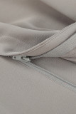 Casual Solid Color Buttons Loose High Waist Straight Solid Color Bottoms