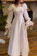 Elegant Solid Color Lace Up Square Neck Long Dresses