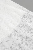 Sexy Solid Color Lace Loose High Waist Type A Solid Color Bottoms