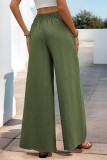 Casual Solid Color Distressed Loose High Waist Wide Leg Solid Color Bottoms