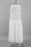 Sexy Solid Color Lace Loose High Waist Solid Color Bottoms