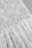 Sexy Solid Color Lace Loose High Waist Solid Color Bottoms