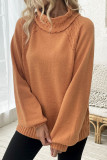 Daily Solid Color Weave Turtleneck Tops