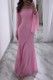 Elegant Solid Color Ruffle O Neck Long Dresses